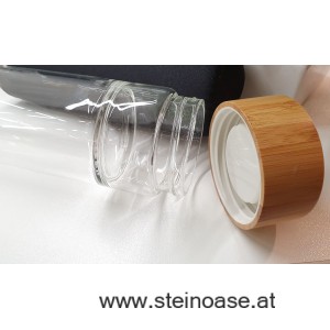 Glasflasche mit Aventurin & Bergkristall